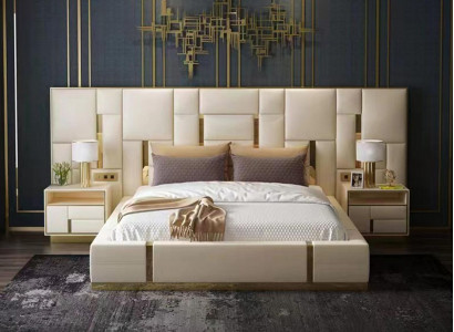 Komplett Schlafzimmer Möbel Set 3 tlg. Design Möbel Nachttische Betten